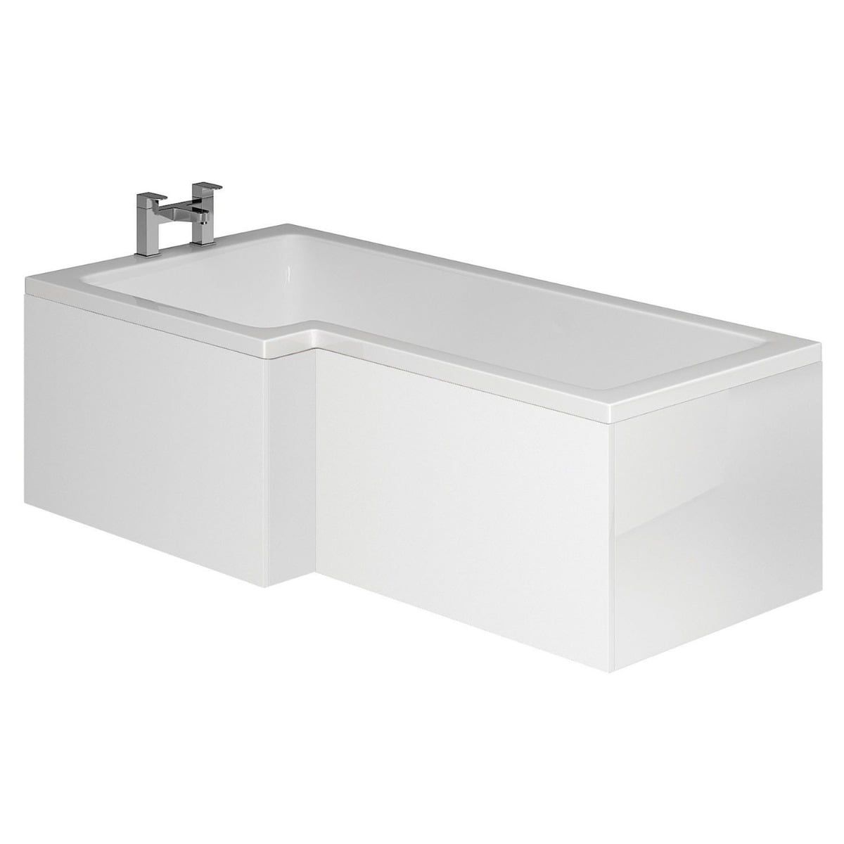 Lorenz White Acrylic L-Shaped End Bath Panel - 700mm | L-Shape Bath Panel