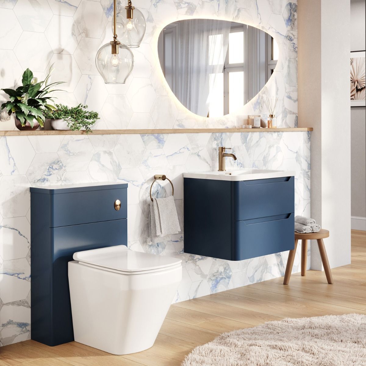 Ellis WC Unit in Royal Blue Toilet