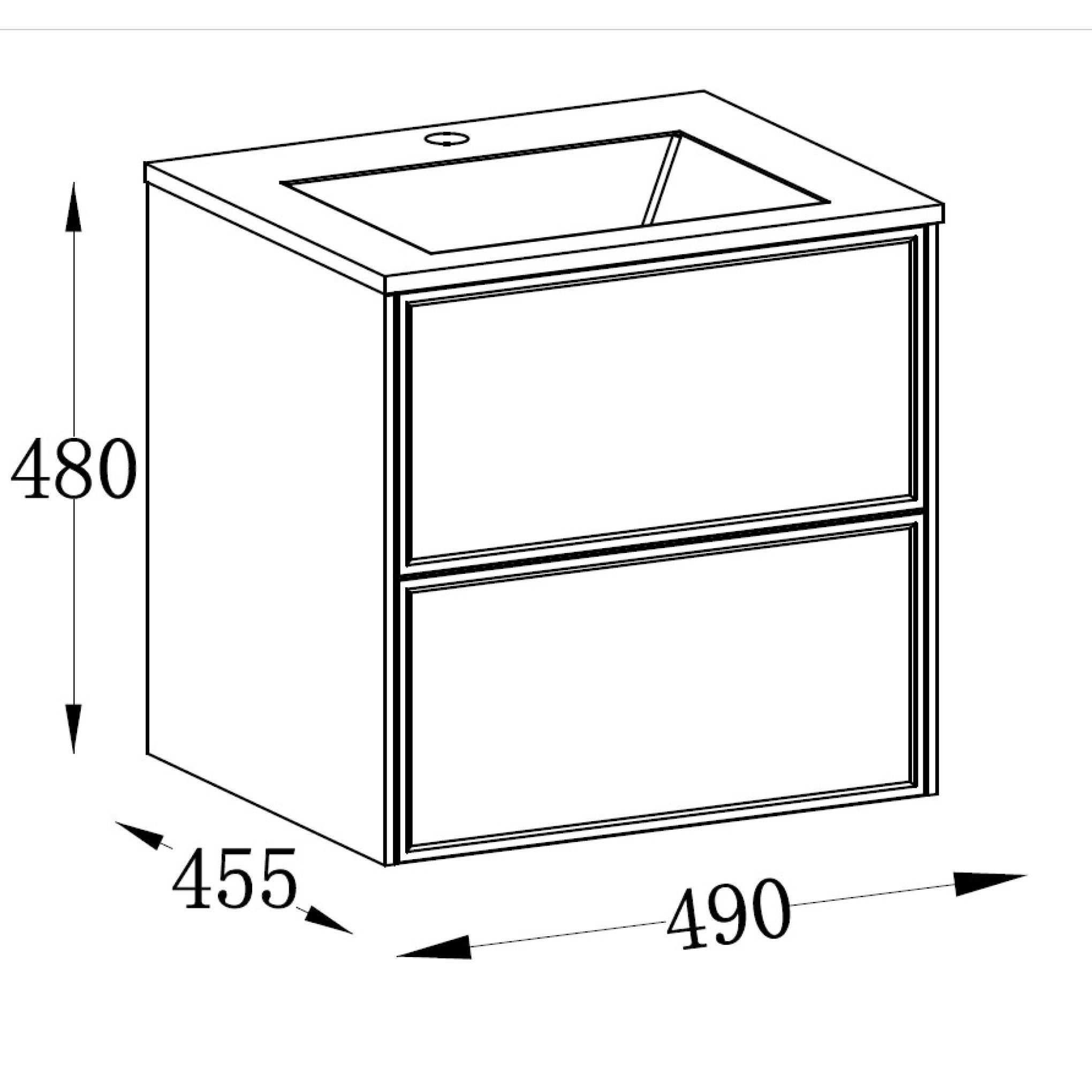 Kendal 500mm Wall Hung Vanity Unit in French Grey Bathroom vanity unit