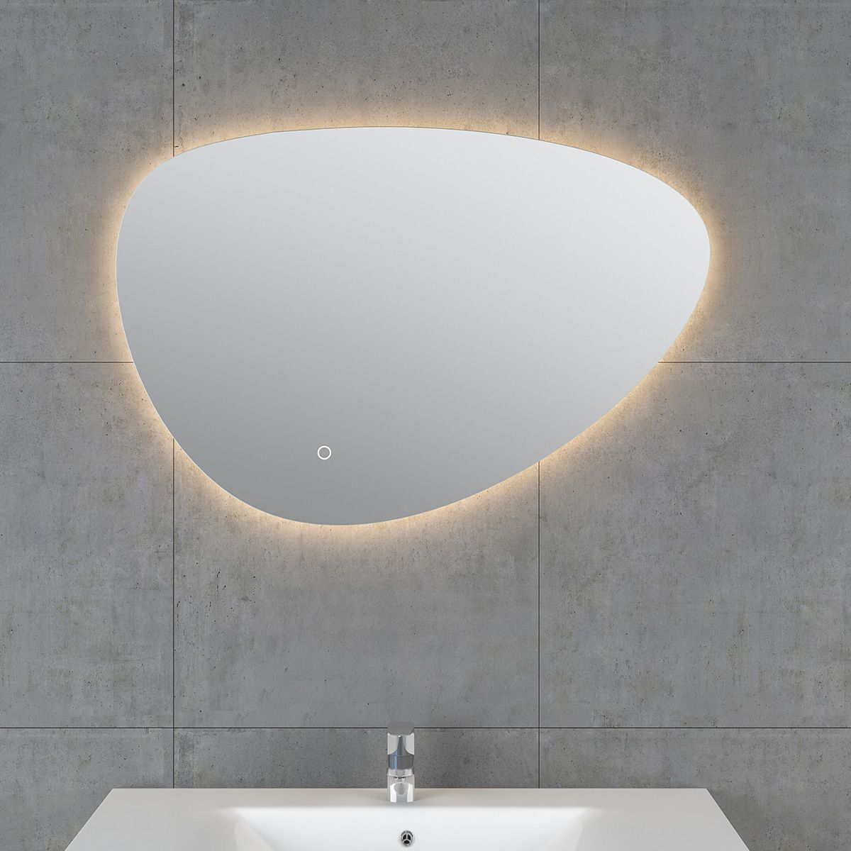 Ivy Pebble Backlit LED Mirror - 800x550mm | Teardrop Light-Up Bathroom ...