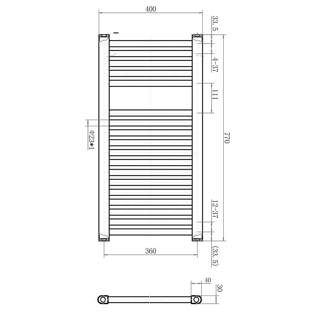 Neptune Chrome Heated Towel Rail 770x400mm Towel Rail Radiator